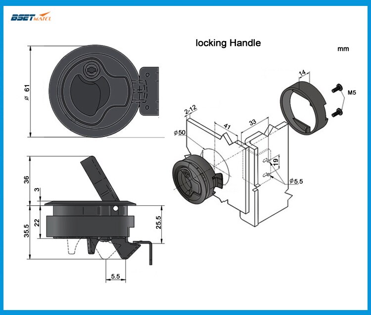Zinc Alloy Chrome Finished Flush Latch Flush Pull Latches Slam lift handle Deck Hatch