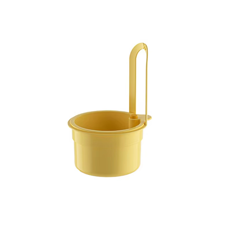 Cesta de drenaje para fregadero 2 en 1, bolsa de filtro colgante para grifo, cesta de volcado automático ajustable, estante de esponja para fregadero, recolector de residuos de cocina: YELLOW