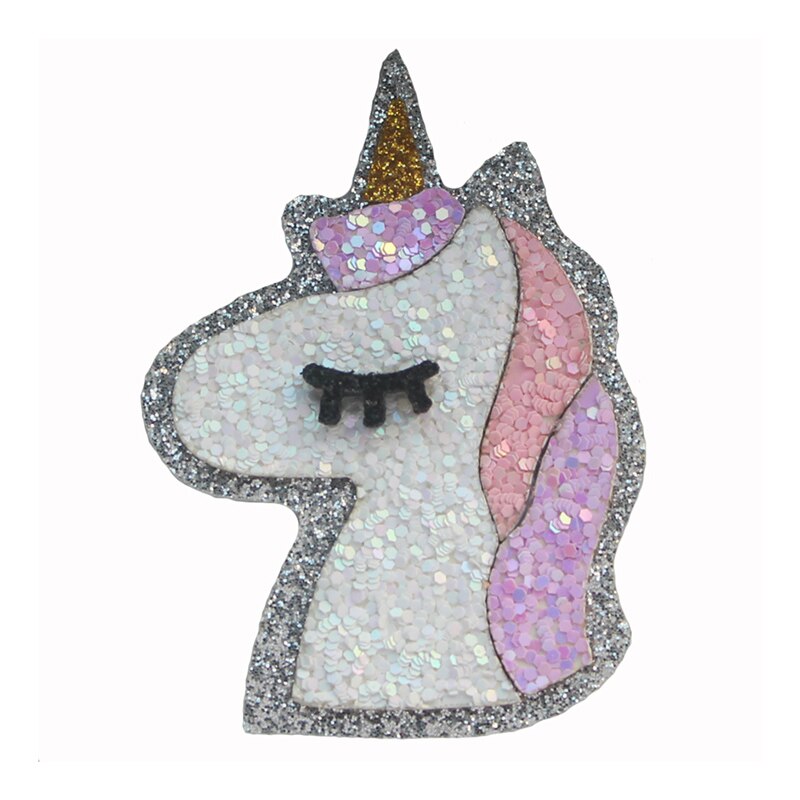 10 Stuks Padded Glitter Kawaii Eenhoorn Patches Voor Ambachten Baby Meisje Decor Applique Diy Hoofddeksels Haar Clips Accessoires: Default Title