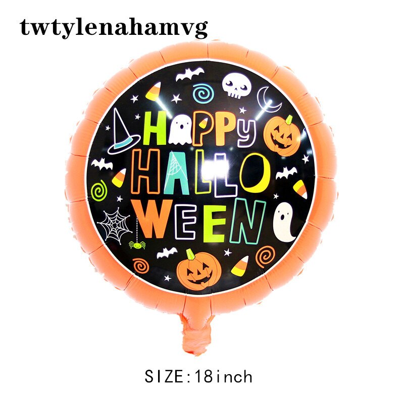 Couleur Mini taille Halloween dessin animé modèle 18 pouces rond feuille d'aluminium ballon préféré des enfants fête décoration jouet