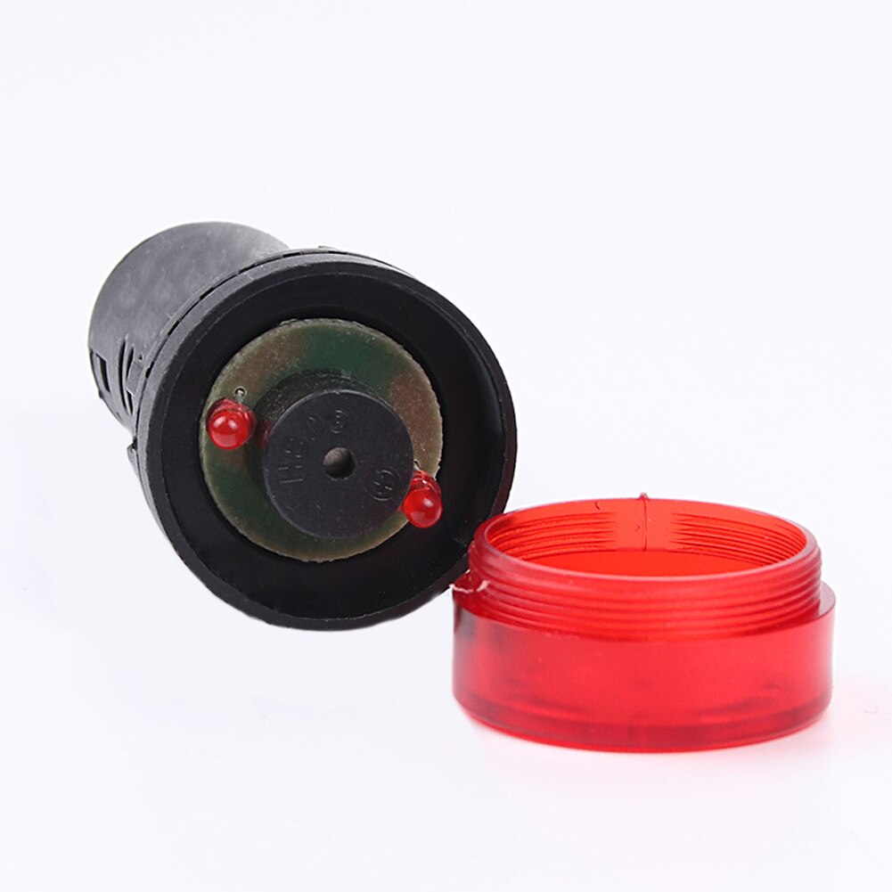 12V 24V 220V 380V Panel Mount W Buzzer Beep LED Power Indicator Pilot Signal Light Lamp