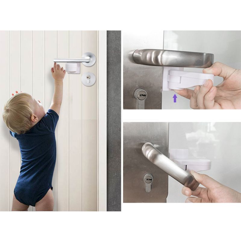 Dispositif de protection anti ouverture des portes autour de bébé,serrure à levier pour poignée de porte de la maison, accessoire universel de sécurité et matériel de professionnels,