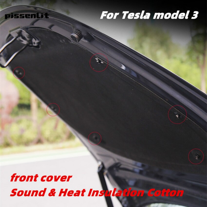Til tesla model 3 biltilbehør emhætte lyd varmeisolering bomuld model 3 til tesla tre tesla model 3 lydisolering