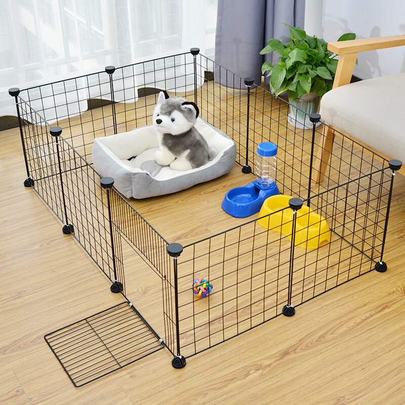 Small Animal Cage Portable Metal Wire Yard Fence Portable Pet Playpen Animal Fence Cage Kennel Crate for Small Animals Kennel