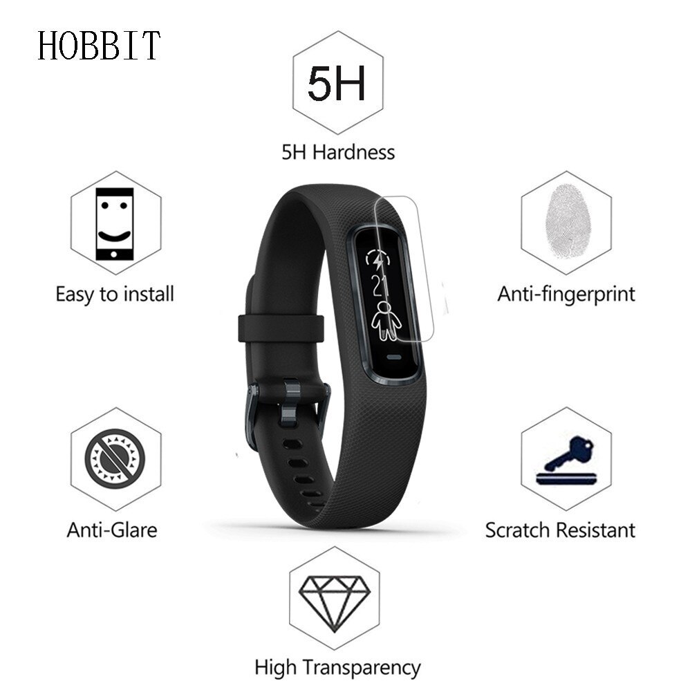 3 -pack smartwatch -film til garmin vivosmart 4 fuld skærm dækning skærmbeskytter smart wirstband klart skjold blød tpu film