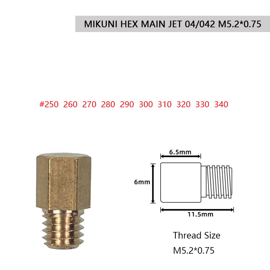 Jatos principales para carburador MIKUNI VM TM TMX 4/042, boquilla de inyectores para patinete, tamaño 70-440, sintonizador de bolsillo, gicleur hexagonal grande, 10 Uds.: Multicolor