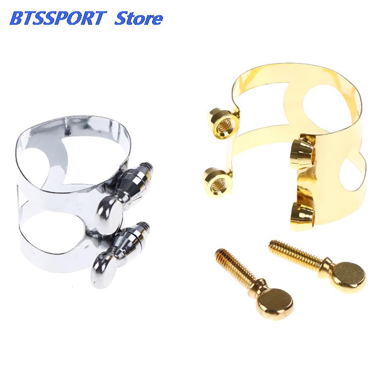 Munstycke klarinett ligatur clips fäste för klarinett delar metall guld & silver färg rostfritt stål munstycke skydd