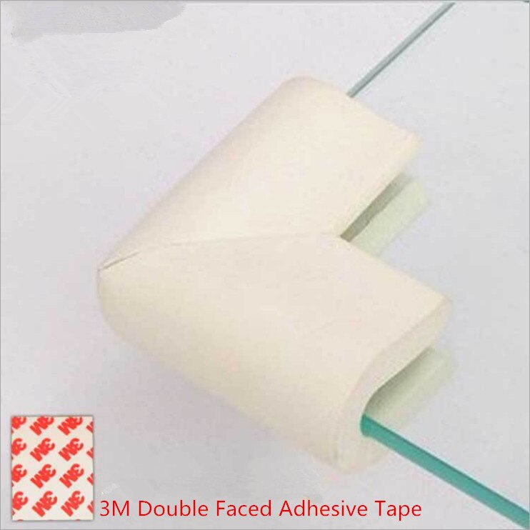 4 stk/partij U-vorm Corner Protector Baby Veiligheid Zachte Edge Guards Zuigeling Glazen Tafel Edge & Corner Guards Met 3M Sticker: white