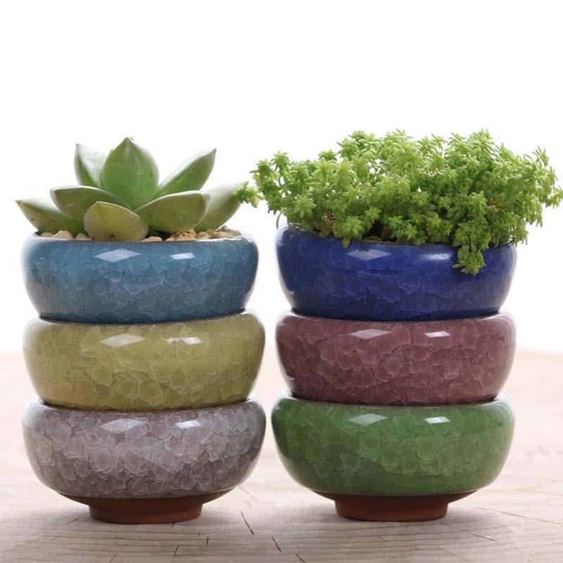 Céramique glace fissure Zisha série succulente plante Pot Cactus bonsaï Pot Pots de fleurs conteneur planteur décoration pour bureau jardin