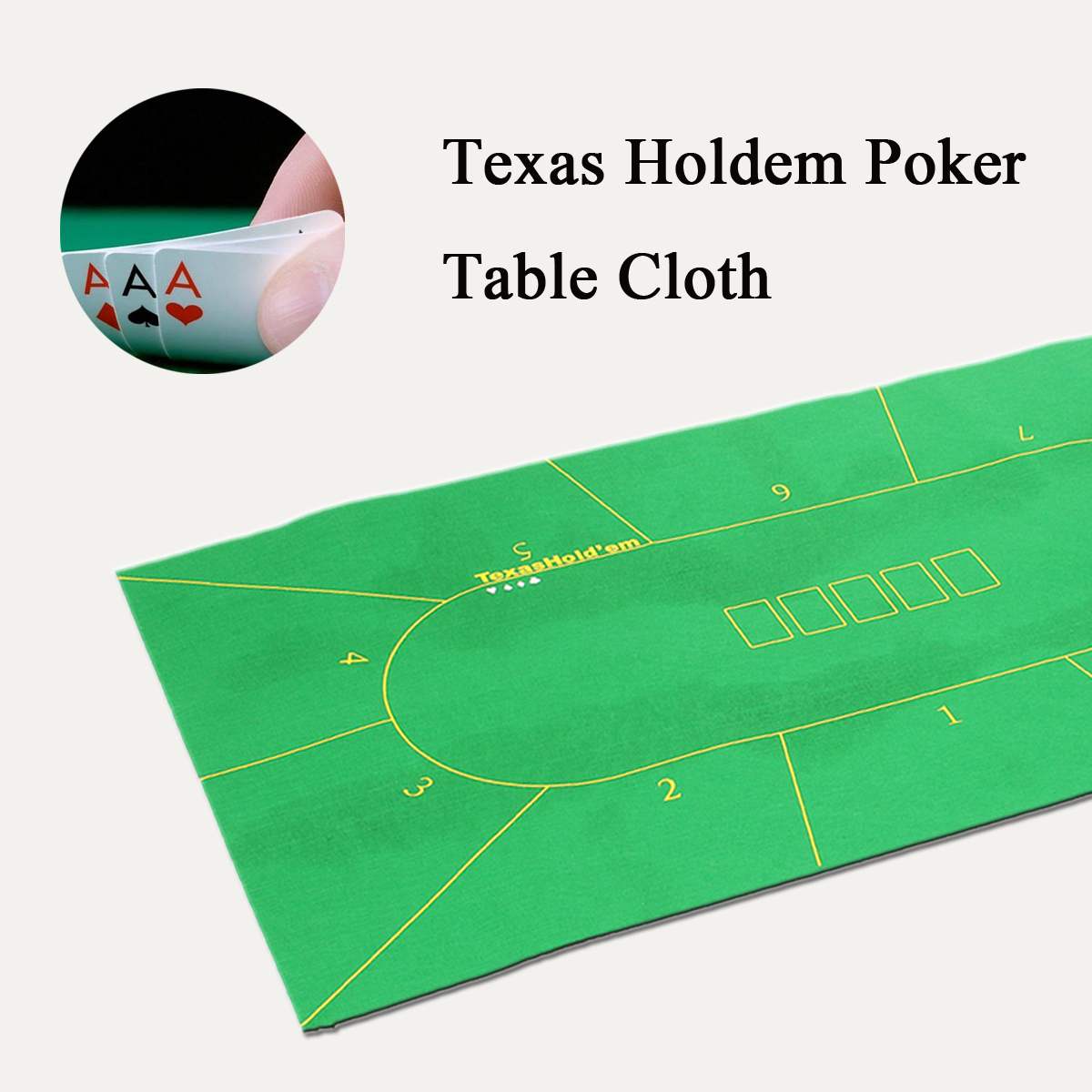 180*90cm Table Cloth Texas Hold'em Pokers Tablecloth Casino Poker Set Board Game Mat Poker Accessory For 10 player to play