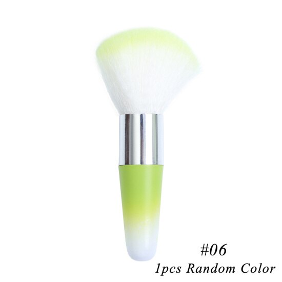 Cepillo de plástico para manicura y pedicura, Herramientas de limpieza de uñas, suave, elimina el polvo, brochas de maquillaje, accesorios para el cuidado de las uñas, Color aleatorio TR095, 1 ud.: 06