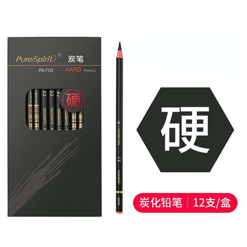 Student Art Drawing Soft Medium Hard Charcoal 2B 4B 6B 8B 10B12B 14B Charcoal and Ink In One Matt Sketch Art Pencil: Hard charcoal pen