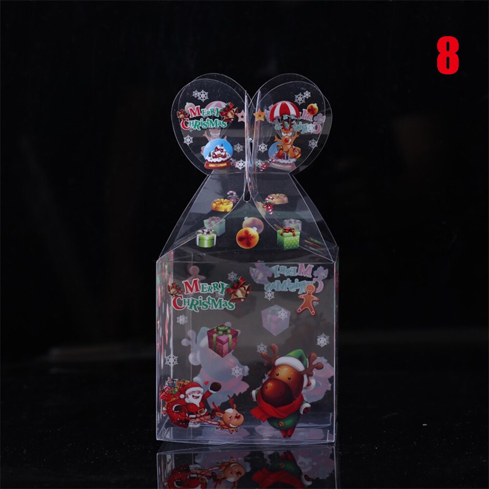 1 Pza PVC caja de dulces transparente muñeco de nieve alce Reno manzana cajas Navidad decoración embalaje suministros para fiestas