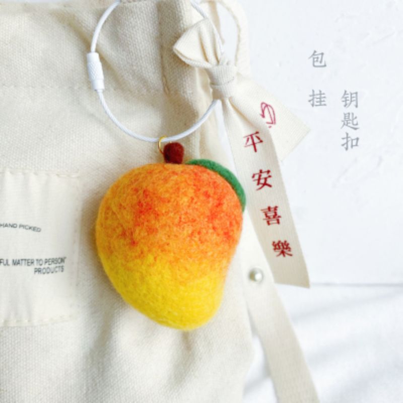 Kit de agujas hechas a mano personalizadas de YOMICO Fruit, juguete de fieltro de aguja de lana, Kit de Material de muñeca, accesorio de Decoración,: Mango