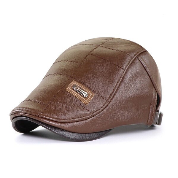 21 tipos hombres boinas primavera otoño invierno a prueba de viento de la calle vendedor de periódicos sombrero de la boina Retro Inglaterra sombrero hombres sombreros alcanzó gorros de pintor: Style 02 Light Brown