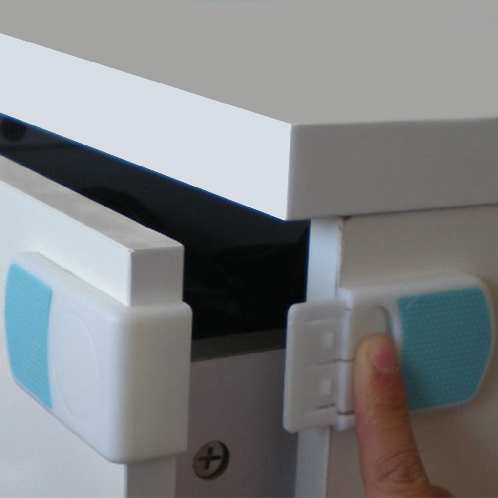 2PCS Child Locks Plastic Drawer Door Cabinet Cupboard Safety Locks Baby Safety Lock Children Security Care Protection Product