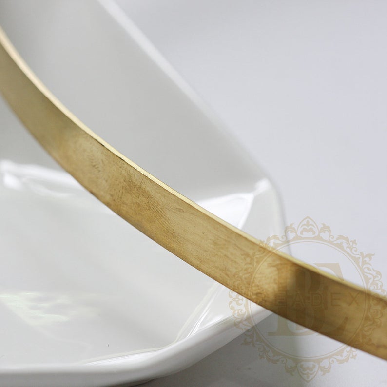 1 Meter Half Hard Solid Raw Brass Wrapping Wire - Flat Wire - 18g: 10mm Width