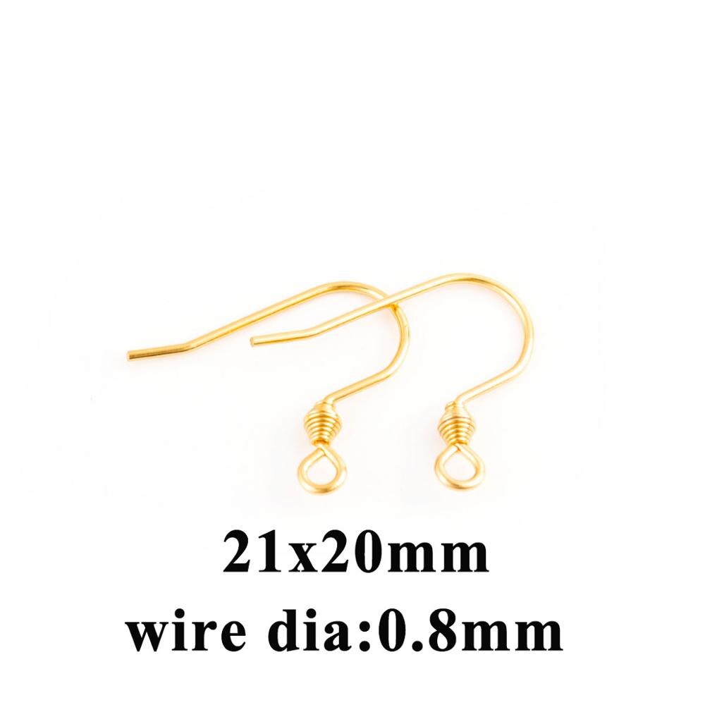 100pcs/lot Stainless Steel Gold/Silver Color Earring Hooks French Ear Wires for DIY Earrings Jewelry Making Findings: Gold 21x20mm