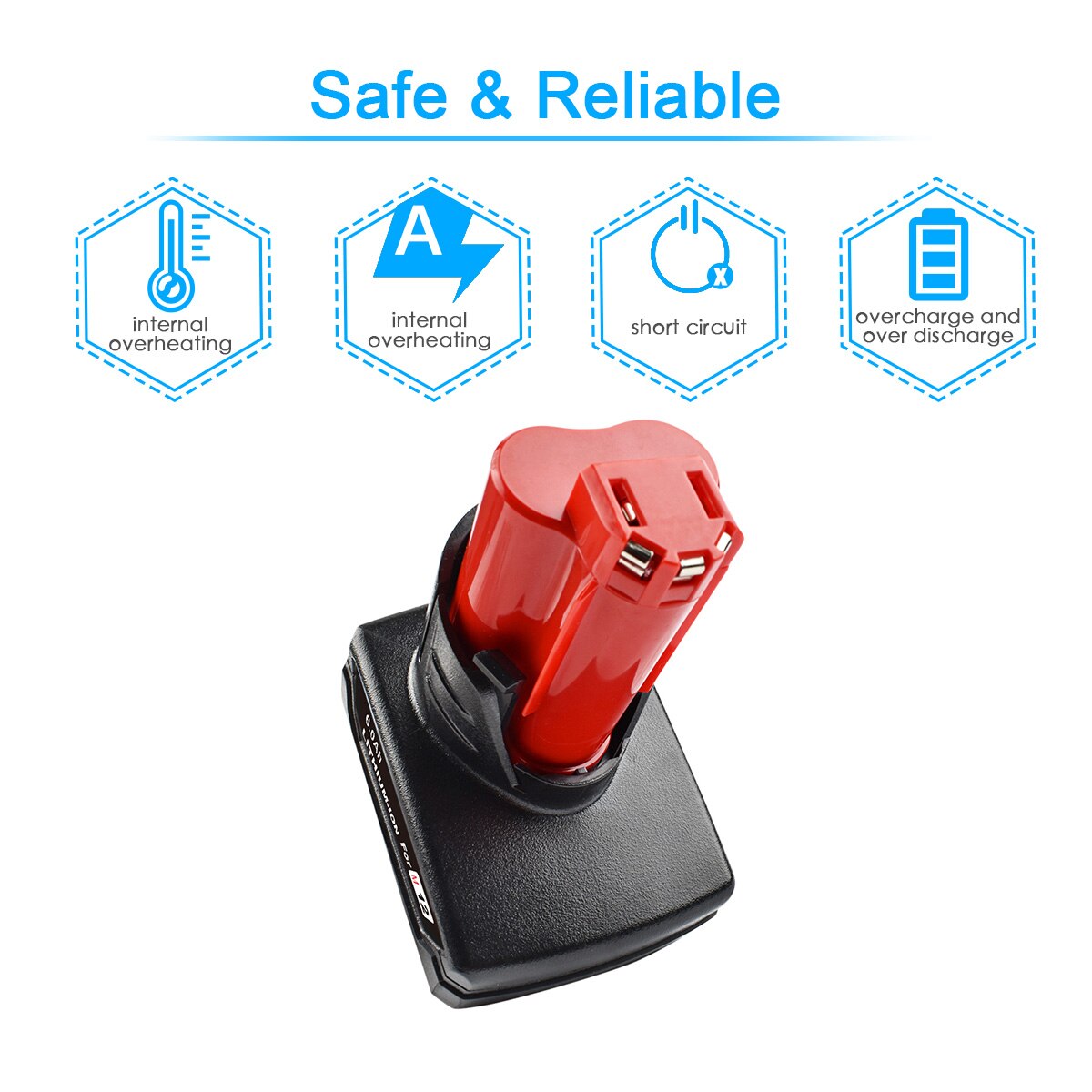 Turpow tools battery For Milwaukee M12 12v 6000mah Power Tool Rechargeable Li-ion Battery Replacement Battery Backup L10