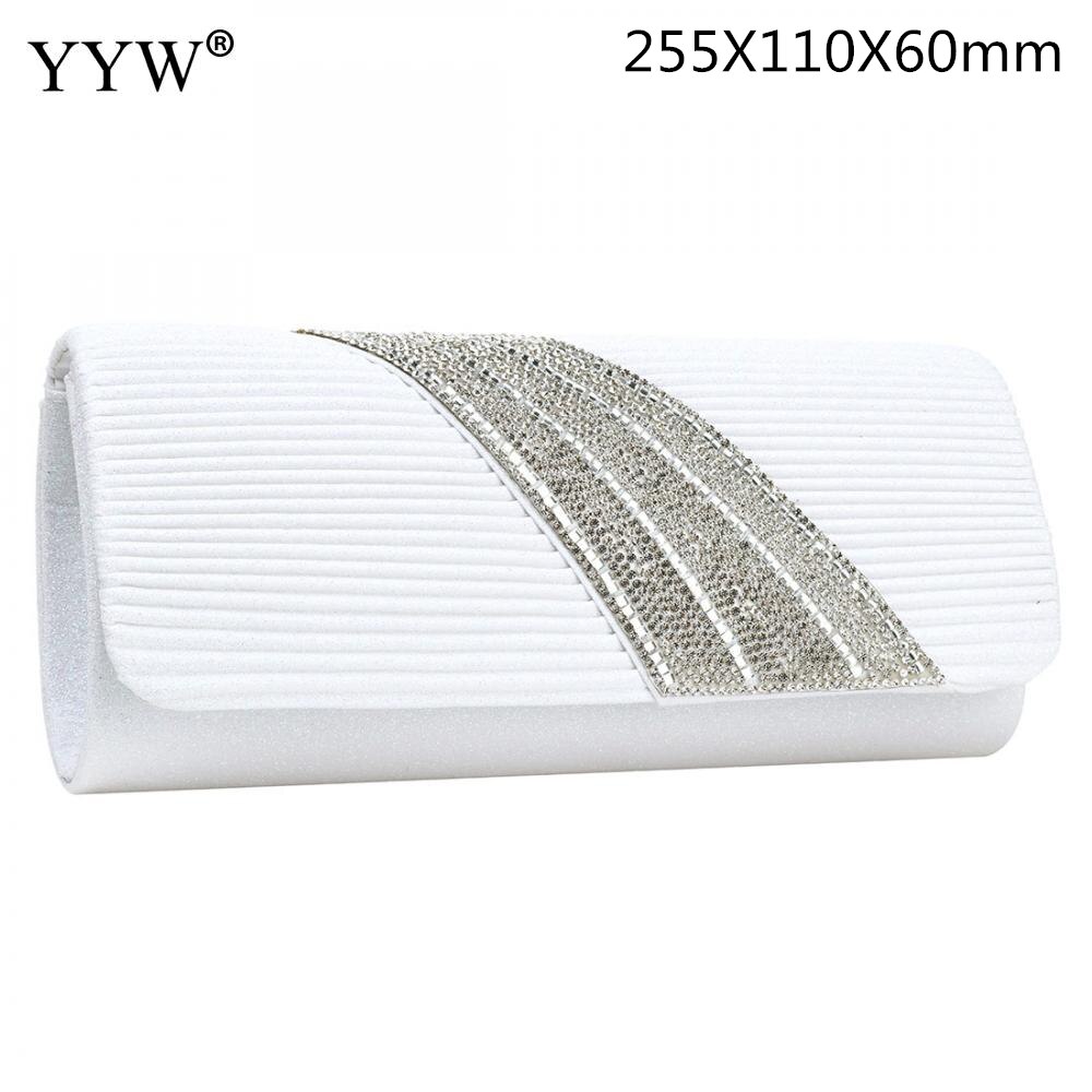 Rhinestone Clutch Bag Women Long Wallet Purse Clutch Female Wedding Bags With Chain Sac Main Femme Envelope Clutch: Khaki