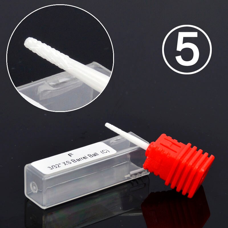 LCJ 7 tipos broca de clavo de cerámica de gama alta 3/32 "brocas rotativas para taladro de manicura eléctrica uña Accesorios