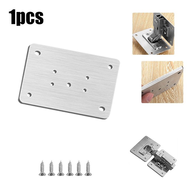 Hinge Repair Plate For Cabinet Furniture Drawer Stainless Steel Door Panels Table Base Hinge Cup Repair Board Fix Bracket: 1pc B
