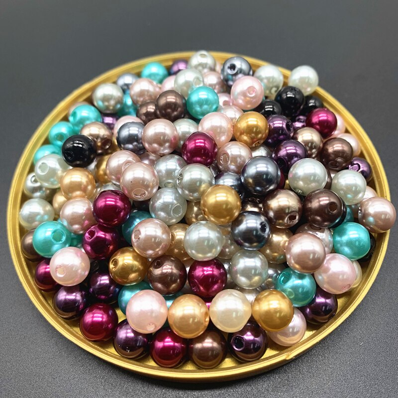 8mm 50pcs Imitation Pearls Round Beads DIY Bracelet Earrings Charms Necklace Beads For Jewelry Making