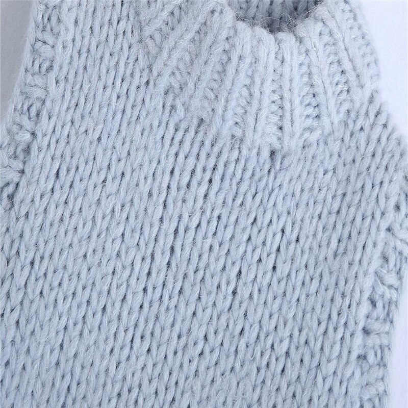 Za-suéter de punto para mujer, chaleco sin mangas con cuello redondo, ropa de calle, Top de punto para mujer, suéteres informales de para Otoño e Invierno