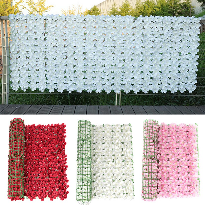 Artificial Flowers Beds Roll Garden Border Balcony Screen Artificial Hedge Landscape Edging Decorative Fence Garden Home Decor