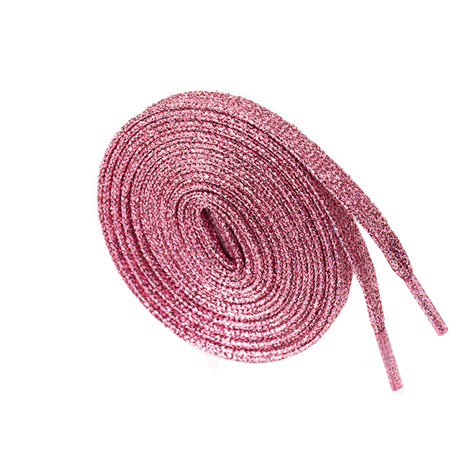 Lacets métalliques scintillants de 115 CM de Long, cordons de chaussures plats scintillants: pink