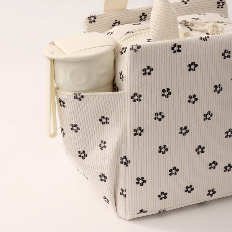 Sztruksowa torba na lunch Izolacja termiczna Pudełko na drugie śniadanie Torebka do przechowywania Wielofunkcyjna torba termoizolacyjna dla dzieci Piknik FoodPouch