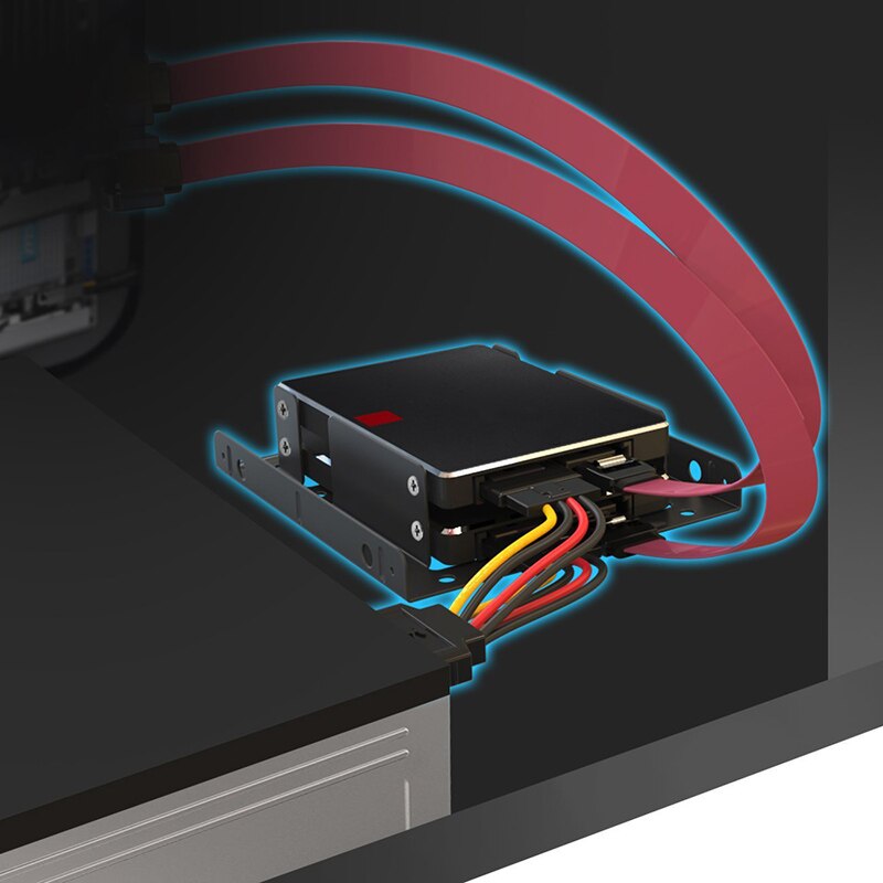 Dupla camada para ssd metal frame 2.5 polegada a 3.5 polegada externo ssd metal montagem kit adaptador suporte durável para satall, sataiii