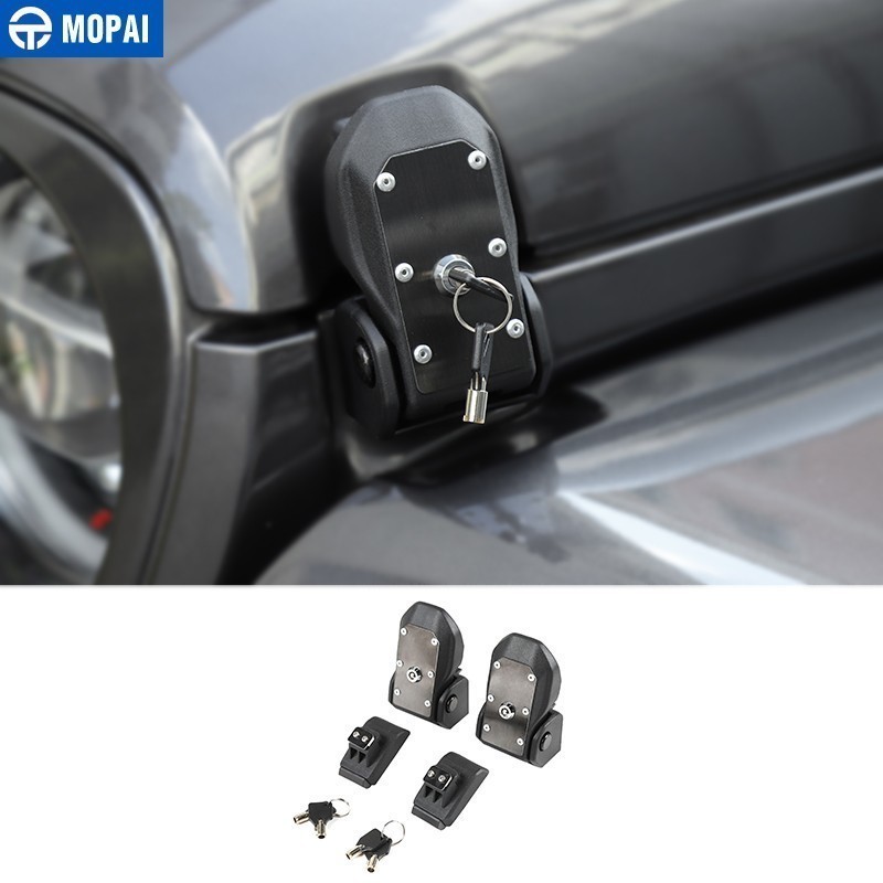 MOPAI Locks Hood for Jeep Gladiator JT + Car Engine Hood Latch Catch With Key Lock Accessories for Jeep Wrangler JL +: C 1