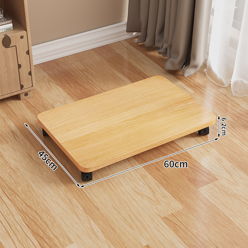 Mobile Storage Box Base with Casters Organizer Box Office Desk under Printer Universal Wheel Braet Kitchen Storage Ra: Log color-60*45*6.2cm