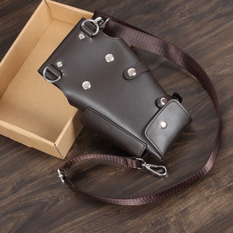 Sac en cuir PU pour coiffeur et barbier, étui à Clips pour ciseaux de coiffure, étui avec ceinture d'épaule à la taille