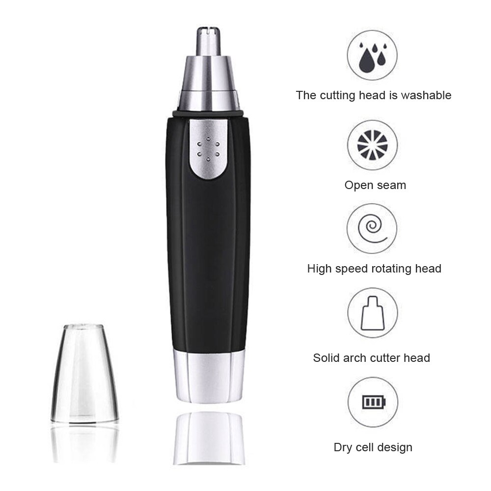 YD-101 Nose Hair Trimmer Painless Ear Facial Hair Removal Water Resistant Hygienic Clipper Mirror for Nose Ear Eyebrow