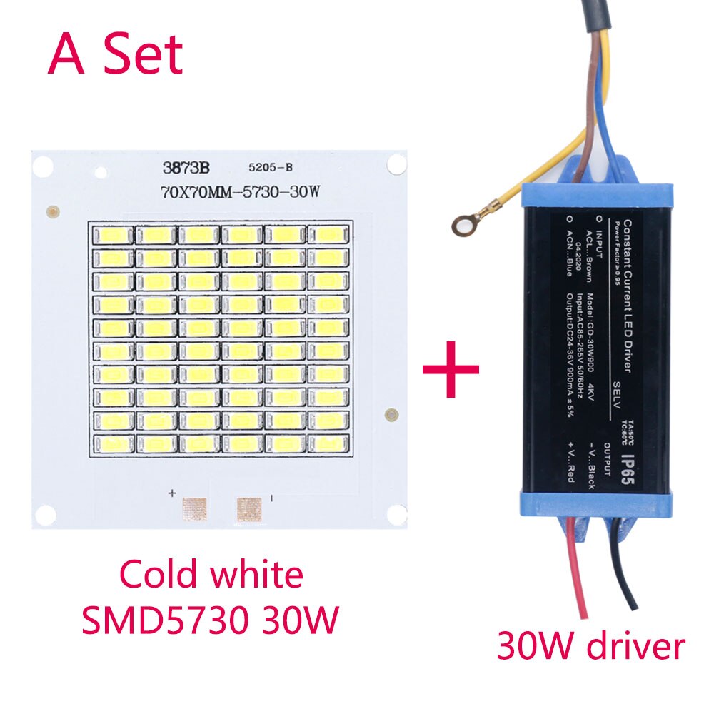 En uppsättning smd 5730- chip med led-drivrutin 200w 100w 50w 30w 20w led-lampa ljuspärlor  dc32-36v för panelljusspotlight