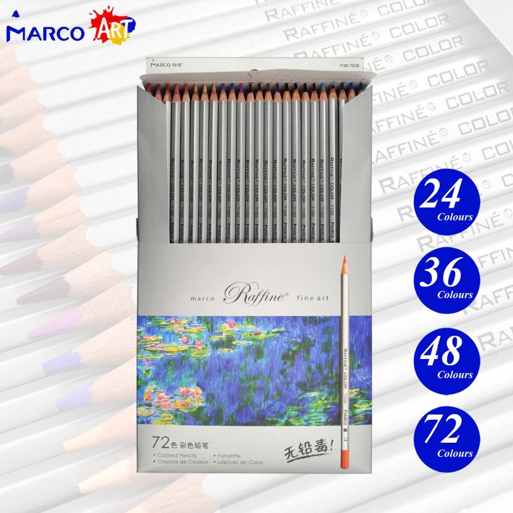 Marco Raffine Colored Pencils 72 Colors Drawing Sketches lapis de cor profissional Secret Garden Coloring Pencil School Supplies