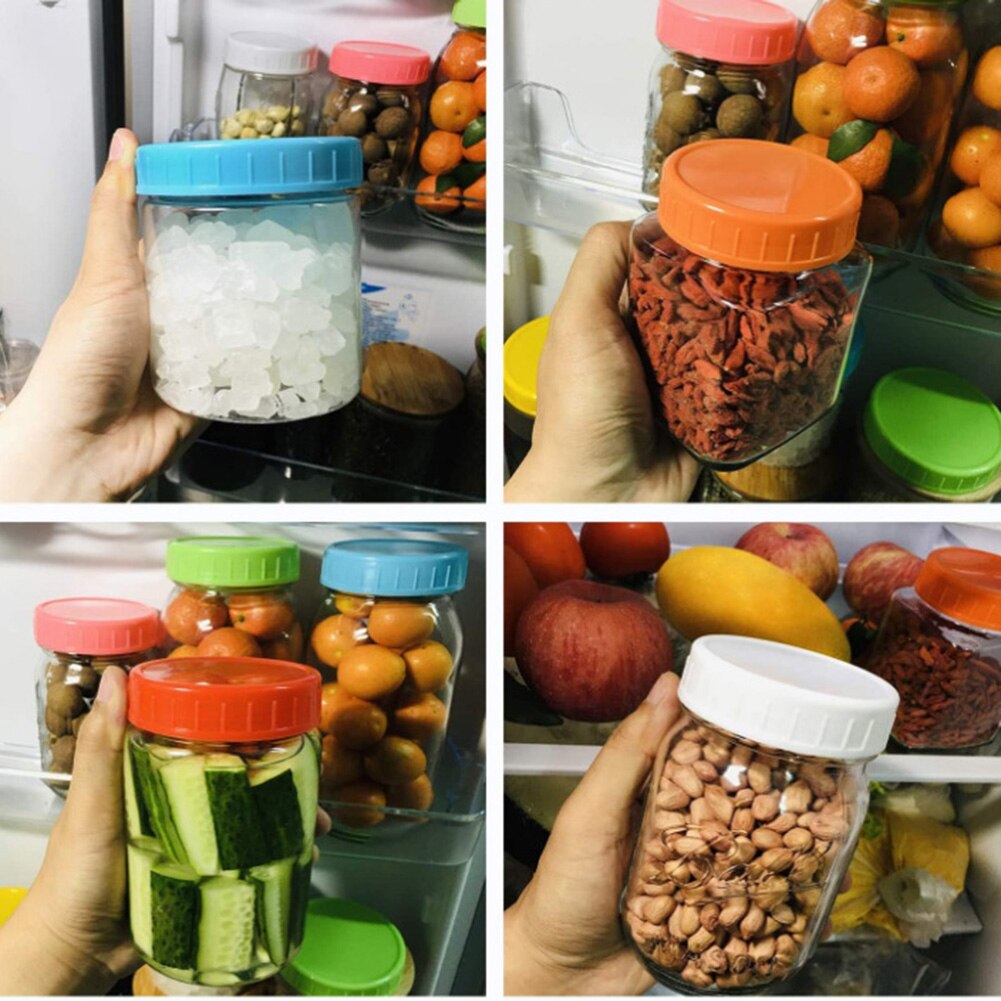 8 st färgade mason jar lock lock av livsmedelskvalitet förvaringslock för konserveringsburkar mot reporålig yta  j2y