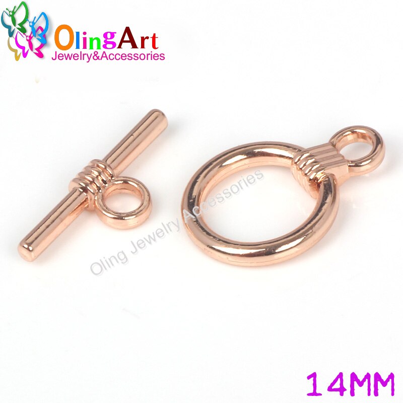 OlingArt 14*20MM Toggle Clasps Round Antique Bronze/silver-color/gold-color rose gold color Bracelet necklace DIY jewelry making