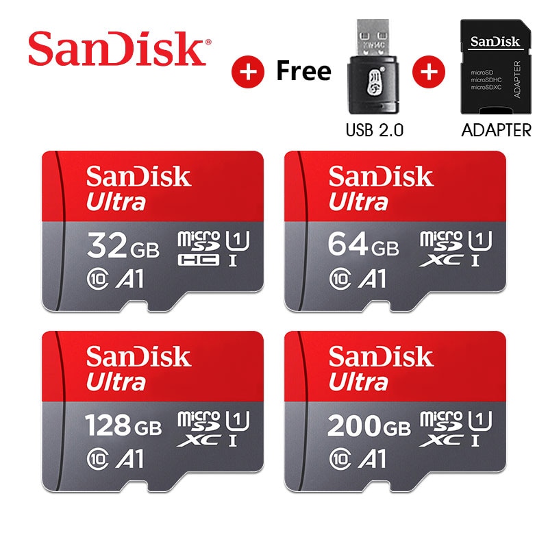 SanDisk Ultra Memory Card 200GB 128GB 64GB 98MB/S 32GB 16GB Micro sd card Class10 UHS-3 A1 flash card SD/TF Microsd
