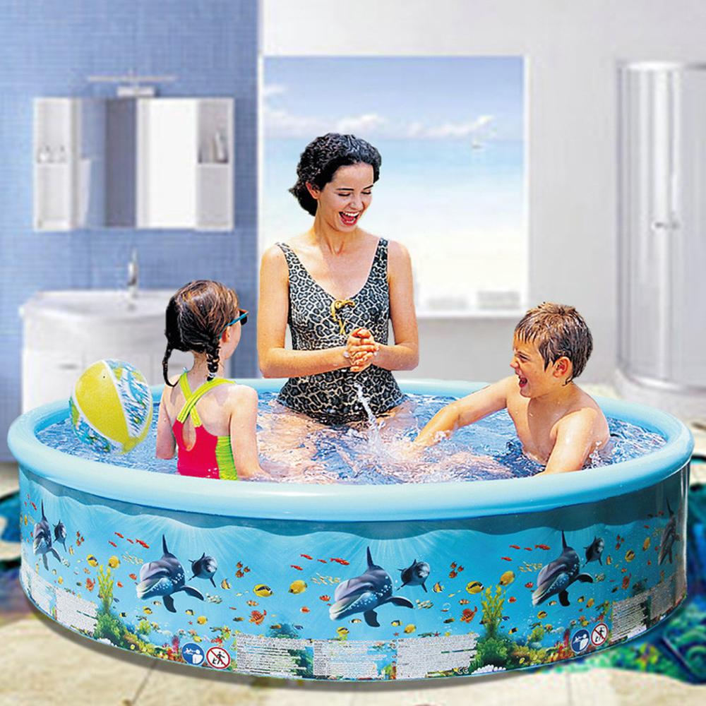 Full-Sized Inflatable Swimming Family Pool With Seats, 88"x85"X30" Abo