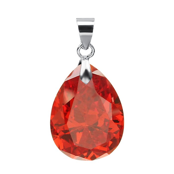 2 pz/lotto di Colore Argento AAA Cubic Zirconia Acqua Pendente di Goccia Viola Rosso CZ Per La Collana Degli Orecchini Del Pendente Per Le Donne di Nozze: red