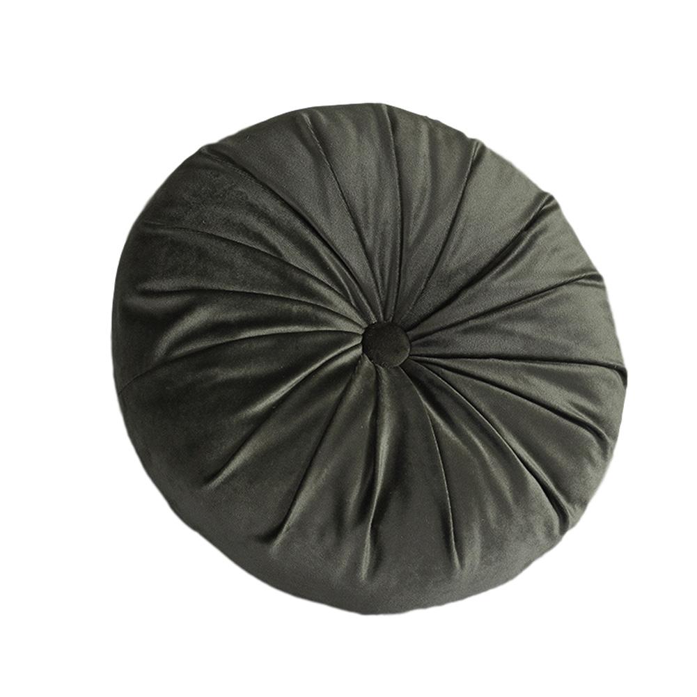 Europese Zitkussen Ronde Zitkussen Fluwelen Stof Effen Kleur Terug Kussen Sofa Kussen Bed Kussen Woondecoratie: Dark Gray