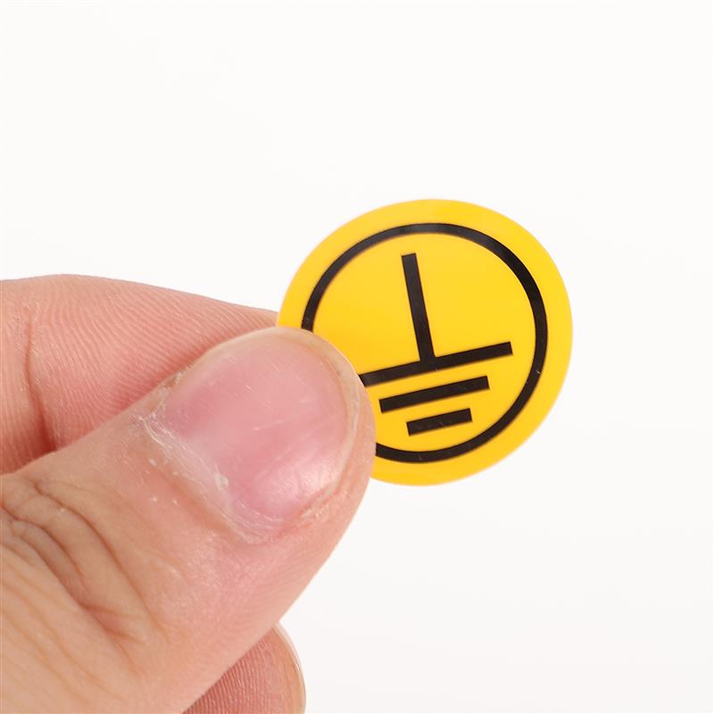 Aarding Symbool Stickers Bewegwijzering Sticker Synthetische Papieren Elektrische Labels Waarschuwing Elektrische Sticker Aarding Waarschuwingssticker