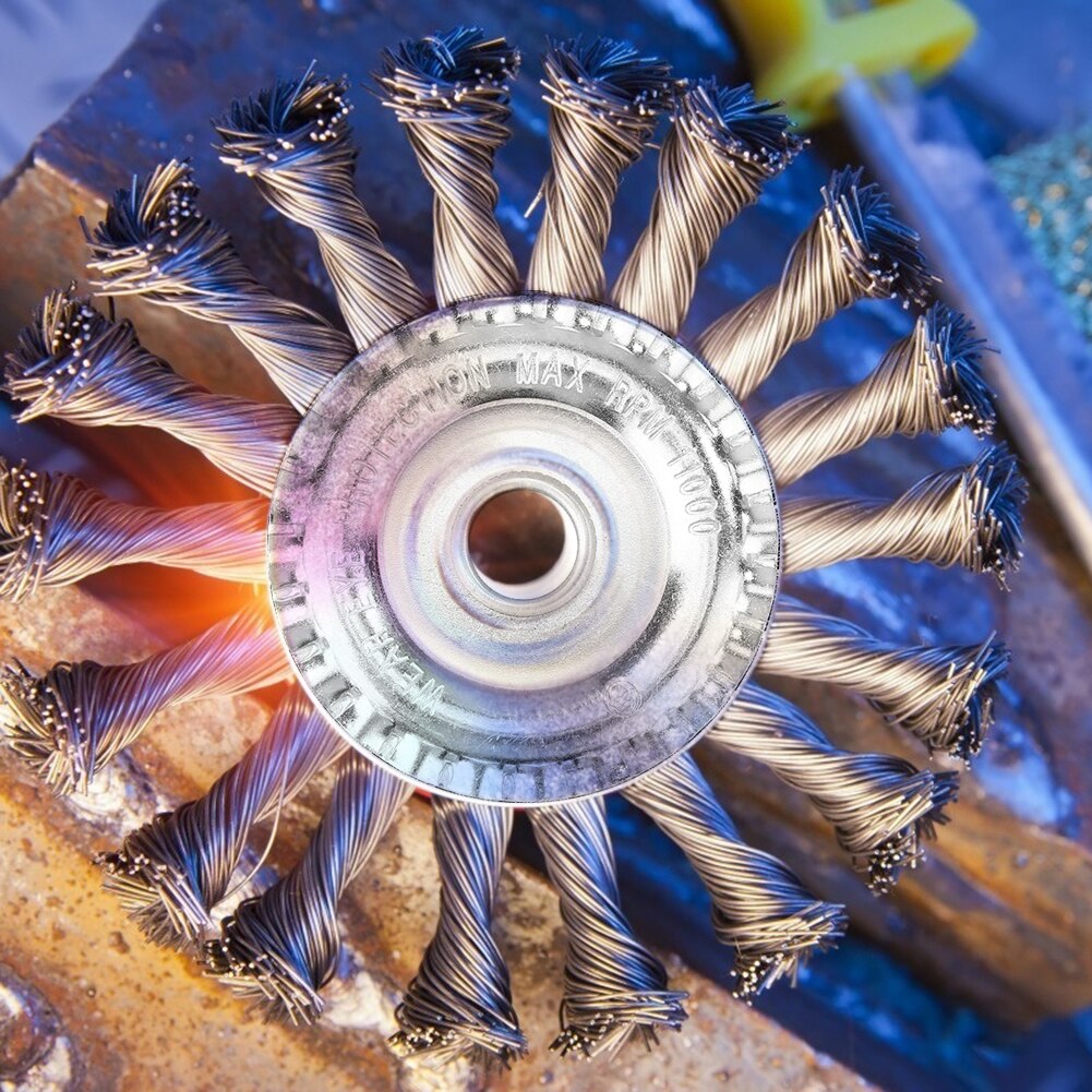 Universal Lawn Mower Brush Disc Grass Trimmer Head Twist Knot Brush Steel Wire Wheel Brush Disc Garden Tools for Lawnmower