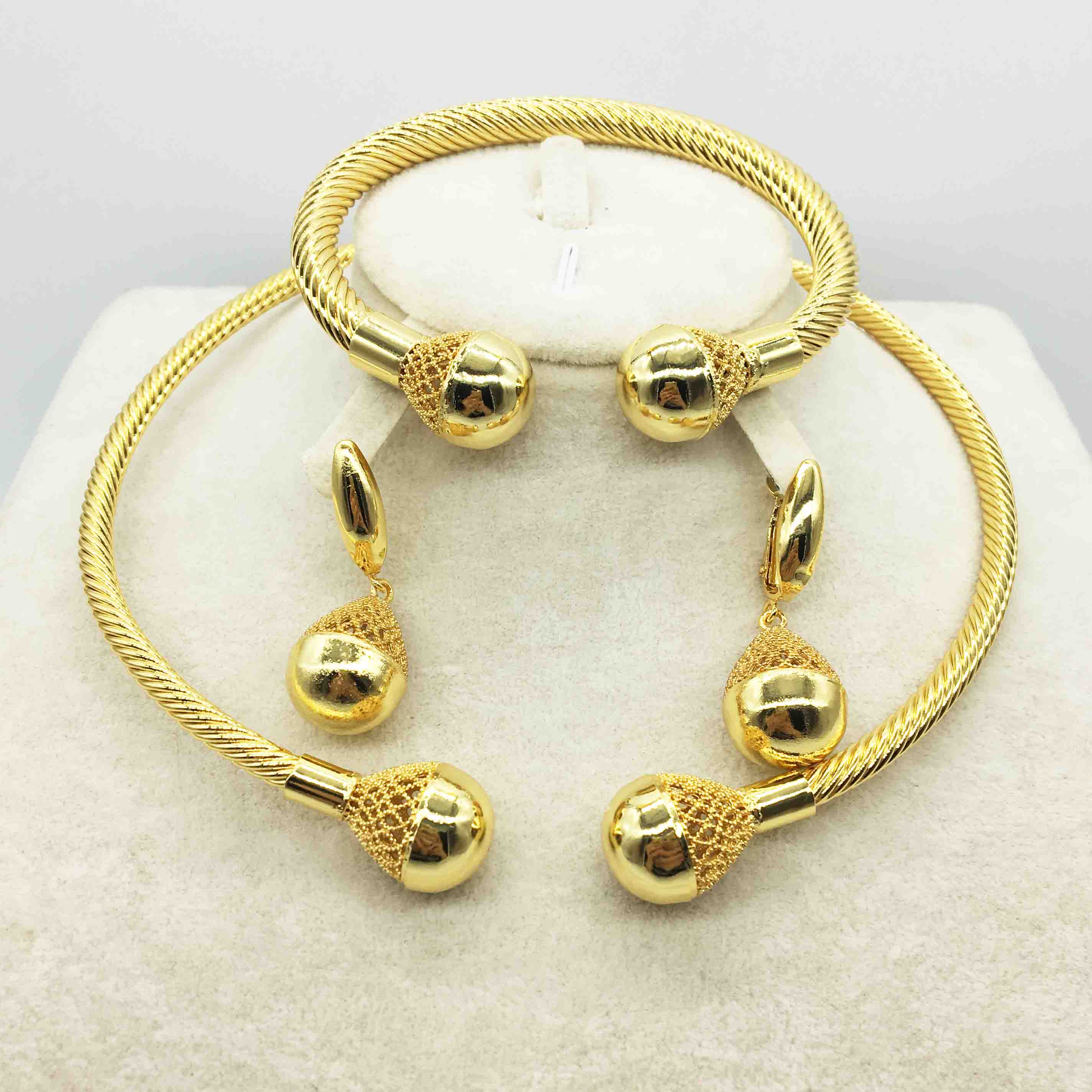jewelry set Nigeria Dubai gold-color African bead jewelry wedding jewelry set african beads jewelry sets