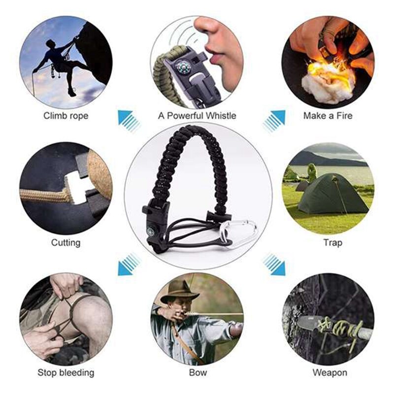 Correa de botella de agua de 3 piezas, mango de Paracord para botellas de boca ancha de Hydro Flask, 12Oz a 64Oz, para senderismo, Camping, caminar, Etc.