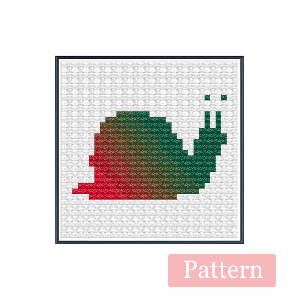 Lovely Snail Cross Stitch Pattern Chart DMC Symbol Color Chart: Default Title