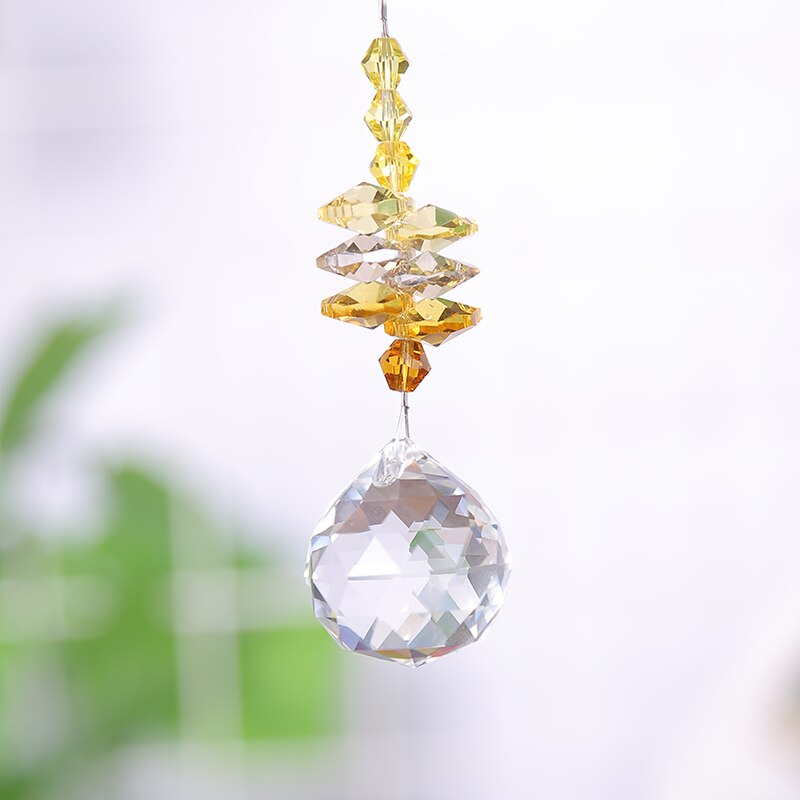 1PCS Hanging Crystal Ball Suncatcher Prisms Rainbow Pendants Wedding Garden Decoration